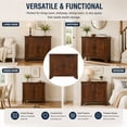 thumbnail image 6 of Aukfa 40" Farmhouse Accent Storage Cabinet, Solid Pine Wood Frame,Storage Organizer for Entryway & Living Room,Espresso, 6 of 7