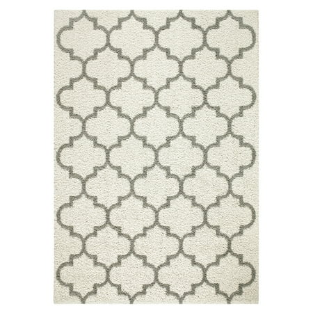 Mainstays Trellis 2-Color Textured Olefin Shag Area Rug and