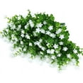 thumbnail image 3 of Artificial Flowers Fake Outdoor UV Resistant Boxwood Plants Shrubs Pack, Faux Plastic Greenery for Indoor Outside Hanging Planter Home Office Wedding Farmhouse Decor (White), 3 of 5