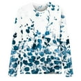 thumbnail image 3 of IROINNID Savings Womens Long Sleeve Tops Lounge Round Neck Printed Top T-Shirt Blouse,Blue, 3 of 3