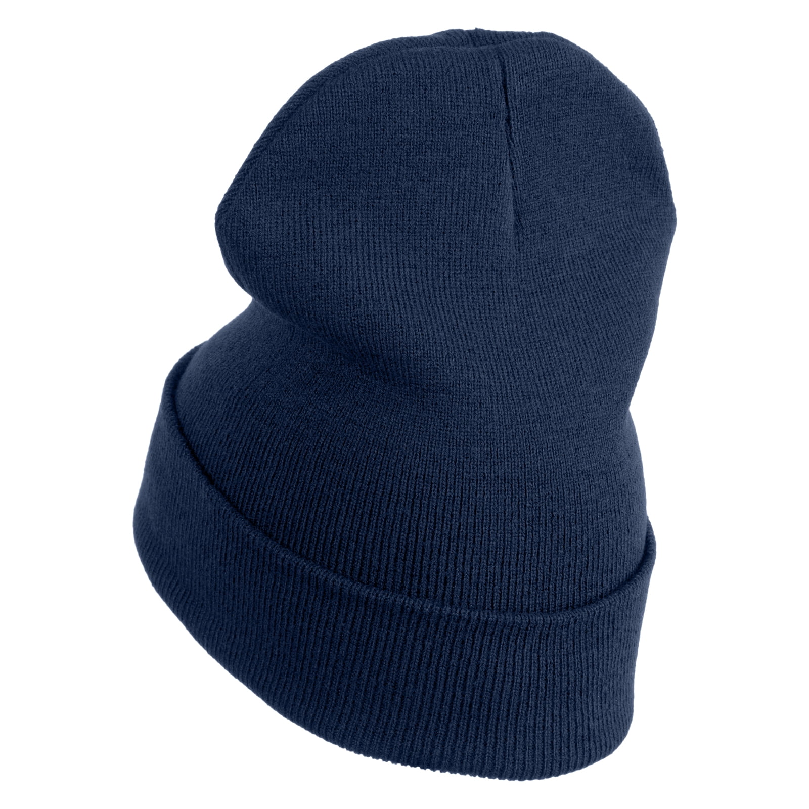 Pickleball Balls Embroidered Iron on Patched 12 Inch Long Knitted Beanie - Navy OSFM