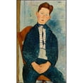 thumbnail image 2 of Amedeo Modigliani 10x14 Black Ornate Wood Framed Double Matted Museum Art Print Titled: Boy in a Striped Sweater (1918), 2 of 5