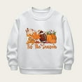 thumbnail image 3 of Aocisk Chandail à Capuchon pour Filles Automne Hiver avec Imprimé Citrouille Manches Longues Col Rond Décontracté Chaud Chandail Blanc 3-4 Ans, 3 of 3