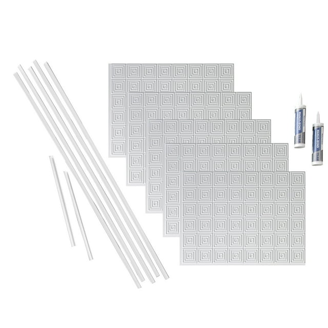 FASÄDE Miniquattro Decorative Vinyl Backsplash 15 sq ft Kit in Matte White