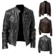 thumbnail image 4 of Chaqueta de cuero para hombre, estilo punk, con cuello alto, para adolescentes, estilo europeo y americano, 4 of 6