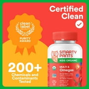 SmartyPants Kids Organic Multi & Vegetarian Omega 3 Gummy Vitamins with D3, C & B12 - 90ct