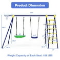 thumbnail image 3 of YYAo Outdoor Patio Porch Swing, Swing Chair Bench, 5-In-1 Outdoor Kids Swing Set with A-Shaped Metal Frame and Ground Stake, 3 of 3