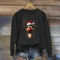 thumbnail image 4 of GUZOM Womens Oversized Christmas Reindeer Graphic Sweatshirt - Crew Neck Long Sleeves, Black,Size L, 4 of 4