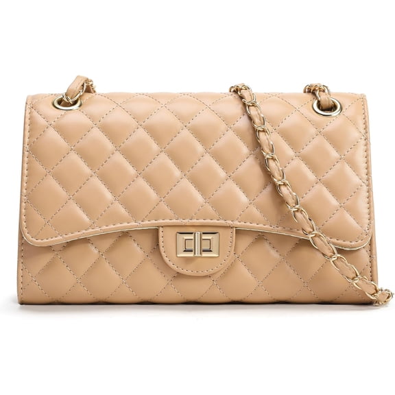 Quilted Crossbody Bag for Women Trendy Ladies  Bag PU Leather   Purses Satchel HandBag with Chain Strap