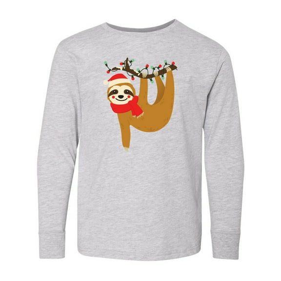Inktastic Christmas Sloth Long Sleeve Youth T-Shirt