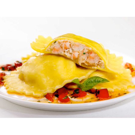Seviroli Shrimp and Roasted Garlic Ravioli Hexagon  2.5 Pound - 2 per case.