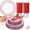 Clear and Red, variant on 150PCS Clear Gold Plastic Plates Set Includes Dinner, Dessert Plates, Forks, Knives, Spoons, Cups Disposable Tableware for Wedding Party Celebration