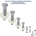 thumbnail image 4 of Arandelas de plástico de 500 piezas, arandelas planas de nailon M2/M2.5/M3/M4/M5/M6/M8/M10, arandela de sellado blanca para sujetadores industriales Adepaton YQ-1286, 4 of 6