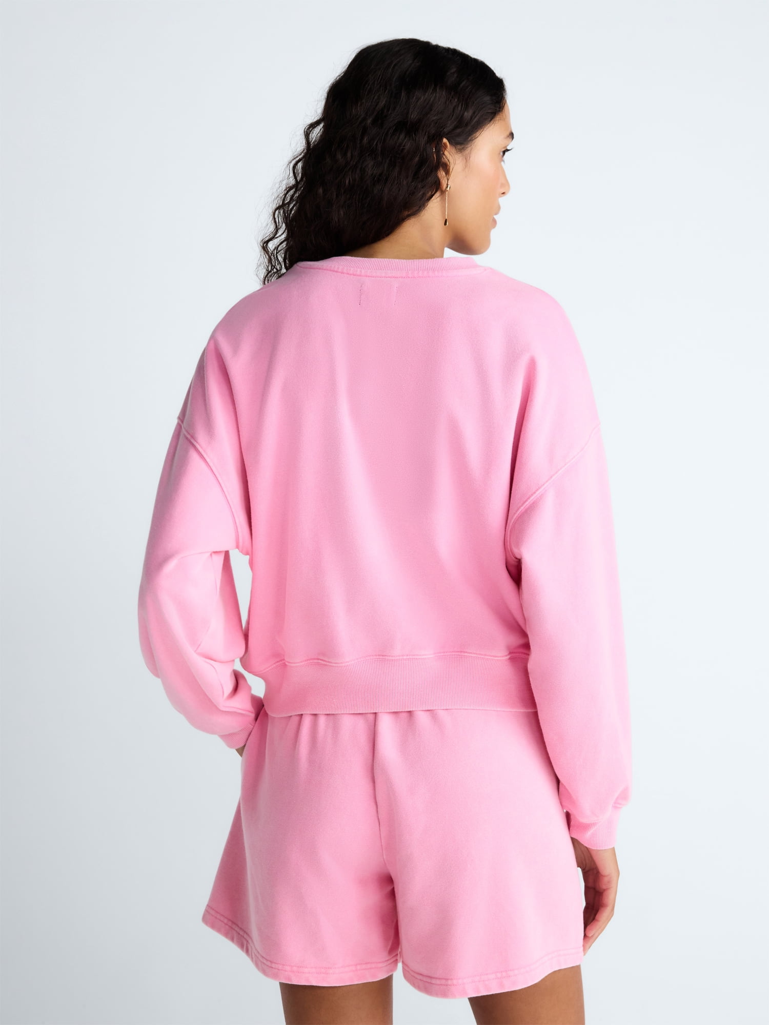 Scoop Women's Mineral Wash Cropped Crewneck Sweatshirt, Sizes XS-XXL