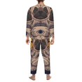 thumbnail image 7 of Salouo Pug dog Yoga Print Button-Front Long Sleeve Pajama Set for Men, Soft 2Pjs Men's Long Sleeve Sleepwear -Small, 7 of 7