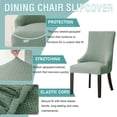 thumbnail image 5 of Stretch wingback Side Chair slipcover, Plaid armless wingback Chair Cover Removable Washable Soft Spandex Sloping Armchair Covers with Elastic Bottom for Dining Room-Blue-6 PCS, 5 of 8