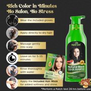 Herbishh Black Hair Color Shampoo,Ammonia-Free, Permanent 3-in-1 Gray Coverage for Men & Women Kit (3pcs Color Shampoo +1 Argan Hair Mask)