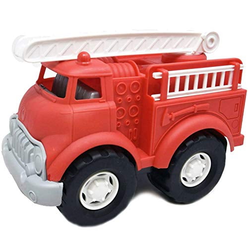 Big Plastic Toy Fire Truck for Toddlers Boys and Girls | Red Fireman