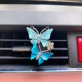 thumbnail image 1 of Ambientadores de aire para coche, clips de ventilación para mujeres, 4 piezas lindo doble mariposa diamante diamantes de imitación ambientador clip de ventilación brillante coche mujeres (az, 1 of 4