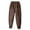 Coffee, variant on Womens Pants Women's Winter Loose Pockets With Zippered High Waisted Plush And Thick Insulation Cotton Pants