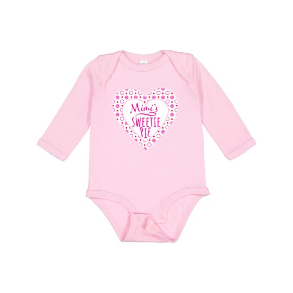 Inktastic Mimi's Sweetie Pie with Pink Hearts Boys or Girls Long Sleeve Baby Bodysuit