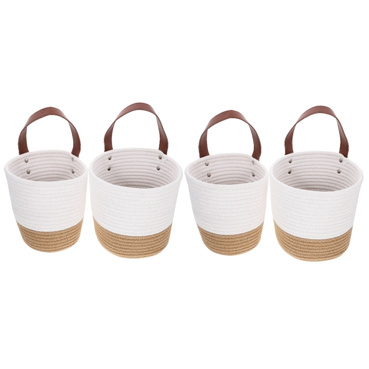 MLINS 4 pcs  Wall Hanging Woven Planter Decorative Woven Flower Basket Woven Hanging Plant Pot