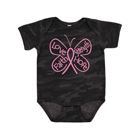 

Inktastic Breast Cancer Butterfly Inspiring Words Gift Baby Girl Bodysuit