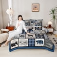 thumbnail image 4 of Homewish Rustic Lodge Cabin Full Size Comforter Sets, Deer Wolf Bear Animal Bedding Comforter Set, Blue Checkered Buffalo Reversible Bedding Sets, Breathable Home Decor, 3pcs, 4 of 8