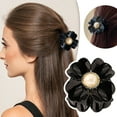 thumbnail image 1 of Elegant Flower Design Jaw Clips with Tortoiseshell Pattern for Secure Hair Styling and Gentle Care, 1 of 5