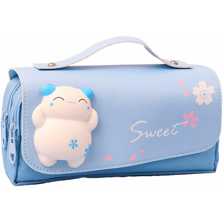School Pencil Cases, Large Capacity Pencil Pouch Cute Cat Pencil Case For  Students Boys And Girls (blue)