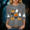 thumbnail image 5 of zaveiop Halloween Shirts for Women 2025 Casual Round Neck and Three Quarter Sleeves Funny Holiday Graphic Tee Fall Winter Loose Fit Tops (Grey, XXL), 5 of 6