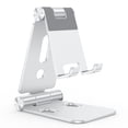 thumbnail image 1 of Soporte para teléfono celular OMOTON C4 plegable de aluminio plateado, 1 of 8