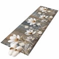 thumbnail image 2 of Runner Rug 2 x 6 Ft, Brown Grey Floral Washable Non-Slip Floor Mat for Kitchen Hallway/Entryway, Spring Summer Botanical Vintage Long Kitchen Runner Area Rugs for Living Room, Low-Profile, 2 of 7