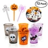 PBPBOX Halloween Picks Set Cupcake Topper Decorative Cupcake or Appetizer Picks (Pumpkin + Spider + Skull)