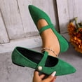 thumbnail image 4 of Viluyesy Flats for Womens, Comfortable Shallow Pointed Toe Dressy Mary Jane Shoes Green US7.5, 4 of 9