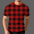 thumbnail image 6 of Zylanna Men's T-Shirts Tee, Short Sleeve Plaid Crew Neck Summer Fashion Tops for Mens Red, 6 of 6
