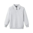 thumbnail image 2 of NAISIBABY Kids School Uniform Polo Shirt, Collar Button Down Cotton Long Sleeve Boys Girls Fashion Sweatshirt Tops Gray 6T, 2 of 9