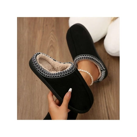 Women s Solid Color House Slippers with Plush Lining and Soft Sole – Non-Slip Warm & Comfortable Indoor Shoes