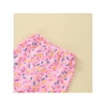 thumbnail image 6 of Inevnen Toddler Baby Girls Birthday Outfits Two Sweet Romper Shirts Doughnut Shorts/Flared Pants Set, 6 of 8