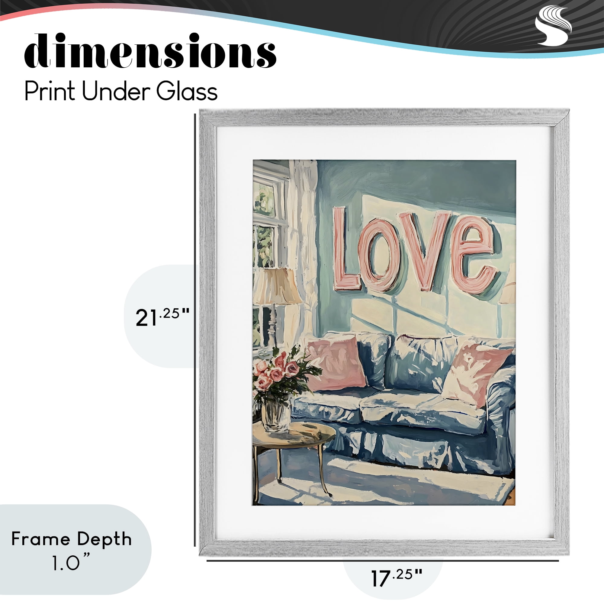 Stupell Industries Love Letters Above Cozy Couch Gray Framed Print Under Glass, design by The Prints Vibe