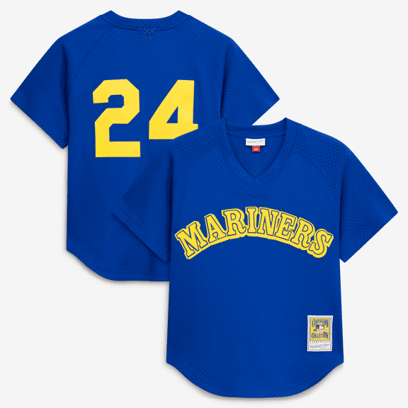 Men's Mitchell & Ness Ken Griffey Jr. Royal Seattle Mariners Authentic Batting Practice Jersey