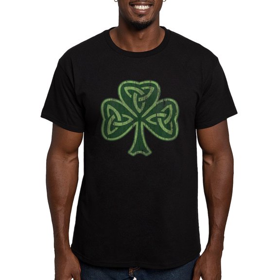 CafePress - Vintage Trinity Shamrock Men's Fitted T Shirt (Dar - Men's Fitted T-Shirt
