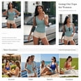 thumbnail image 6 of PRETTYGARDEN Womens Sleeveless Tank Tops V Neck Ruffle Lightweight Ribbed Knit Shirt Casual Going Out Top, 6 of 9