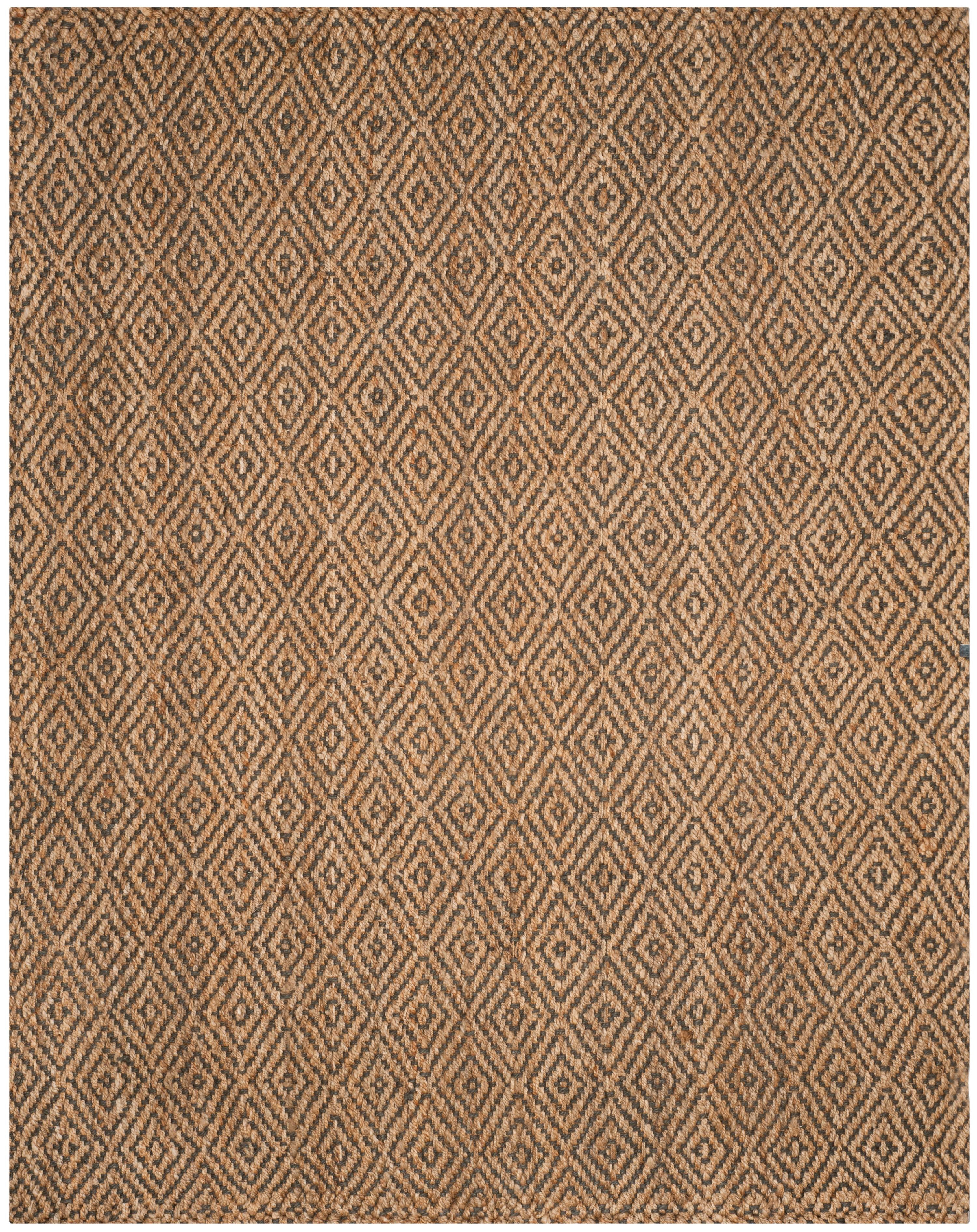 SAFAVIEH Natural Fiber Emory Geometric Jute Area Rug, Natural/Grey, 11' x 15'