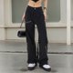 thumbnail image 2 of Pantalones cargo de mujer con bolsillos bajos - Cintura elástica, corte holgado informal, pantalones deportivos, tejido de alta calidad, tallas M-XXXL, para todas las estaciones, 2 of 6