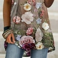 thumbnail image 5 of Sakmal Cute Tops for Women Yellow Elbow-Length Chiffon Floral V-Neck Tunic Ladies Shirts $5, 5 of 5