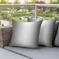 thumbnail image 4 of Grey Ombre Waterproof Outdoor Pillow Covers 18''x18'' Set of 2, Patio Furniture Cushion Covers for Chairs, Gray White Gradient Modern Abstract Art Decorative Pillow Cases for Garden/Pool/Beach, 4 of 9