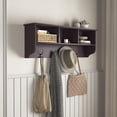 thumbnail image 4 of Gzxs Entryway Wood Coat Rack with 4 Hooks Modern Wall Mounted Storage Shelf , Espresso, 4 of 10