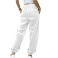 thumbnail image 4 of CFLVAEK Womens Joggers Pants Casual Drawstring High Waisted Sweatpants with Pockets Solid Color Cinch Botton Baggy Workout Sweat Pant 2025 White XL, 4 of 7