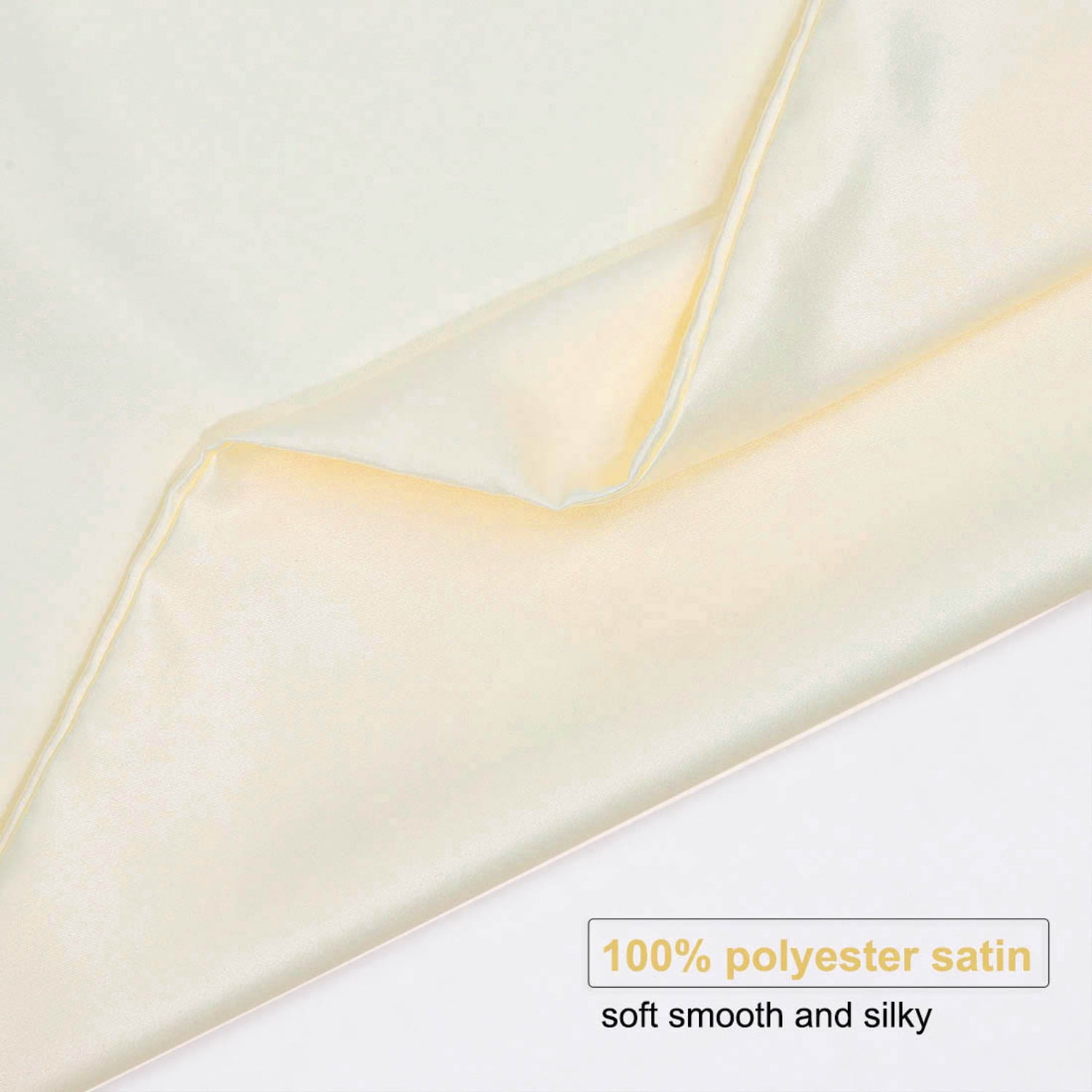 Unique Bargains 6 Pack Satin Pillowcase with Zipper, Travel, Pearl White